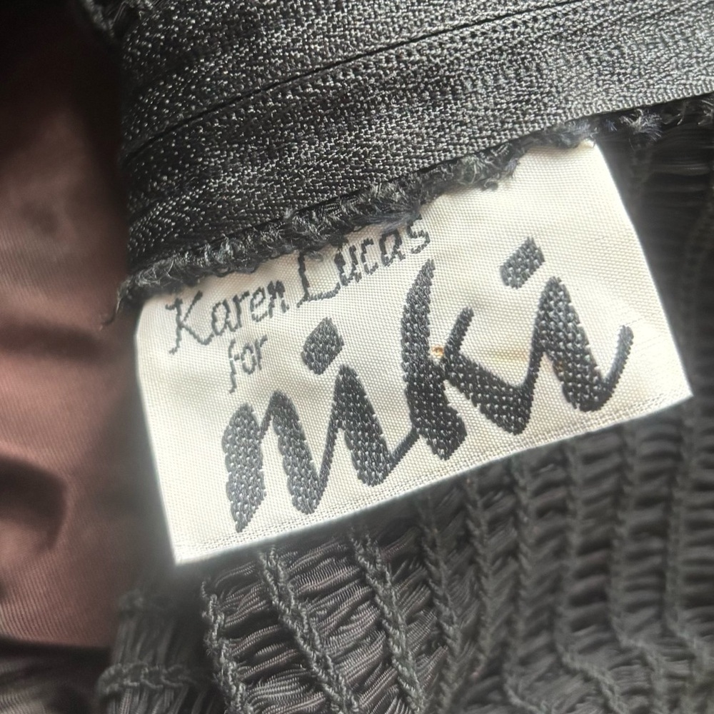 Vtg Karen Lucas For Niki 1980’s Prom Dress Black White High Low Ruched Size 12 - Picture 7 of 11